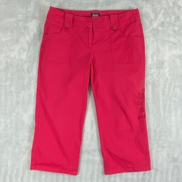 BUM Equipment Stretch Fuscia Capris Embroidered - Picture 1 of 9